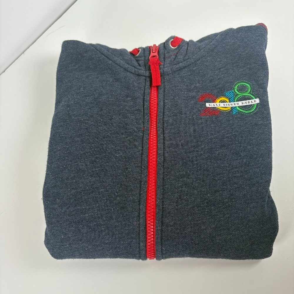 Disney Parks 2018 Walt Disney World Full Zip Hoodie Pockets Youth Size L